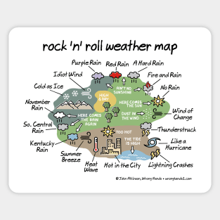 rock 'n' roll weather map Sticker